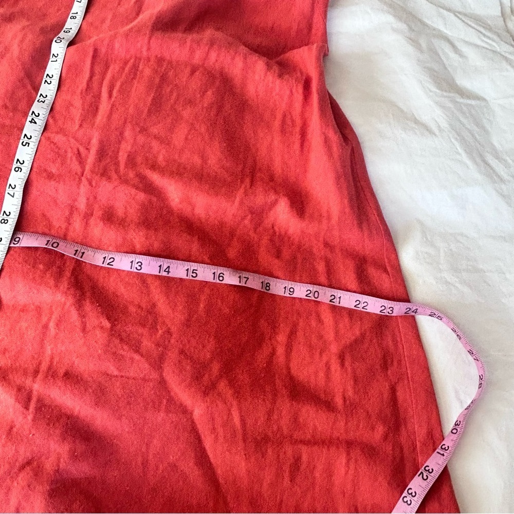 LENNIE New York Vintage 90s Linen Maxi Dress Sweetheart Neckline Coral Size 10 M - Picture 10 of 12
